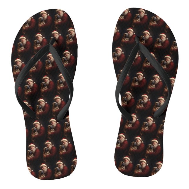 Shar Pei zu Weihnachten Flip Flops (Fußbett)
