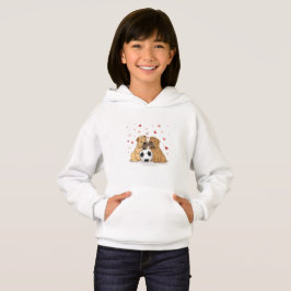Shar Peis with soccer ball for Valentine's Day Hoodie