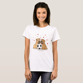 Shar Peis with soccer ball for Valentine's Day T-Shirt