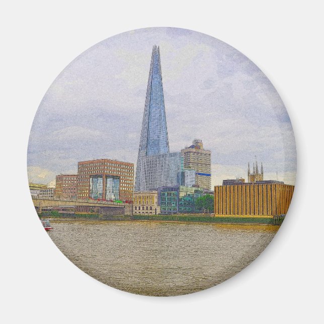 Shard, Thames River, London, England Magnet (Vorne)