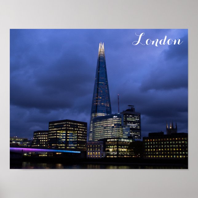 Shard Tower at Night, London England Poster (Vorne)