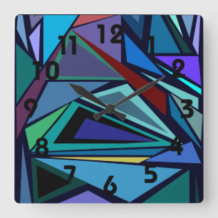 Shards Wall Clock Quadratische Wanduhr