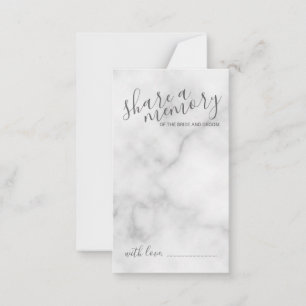 'Share a Memory' Elegant Marble Script Hochzeit Hinweiskarte