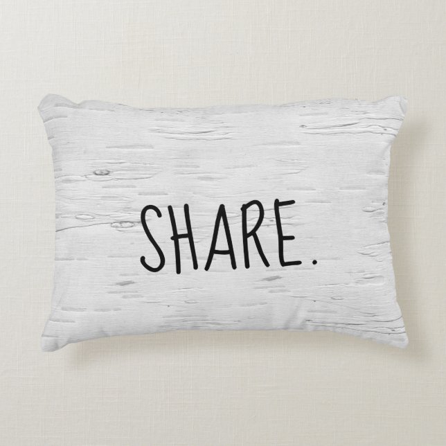 SHARE-Text auf Birch Tree Akzent Pillow Dekokissen (Vorderseite)