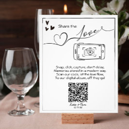Share the Liebe Wedding Foto QR Code Poster