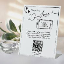 Share the Liebe Wedding Foto QR Code Poster