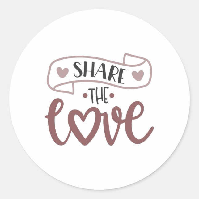 Share the Love Runder Aufkleber (Vorderseite)