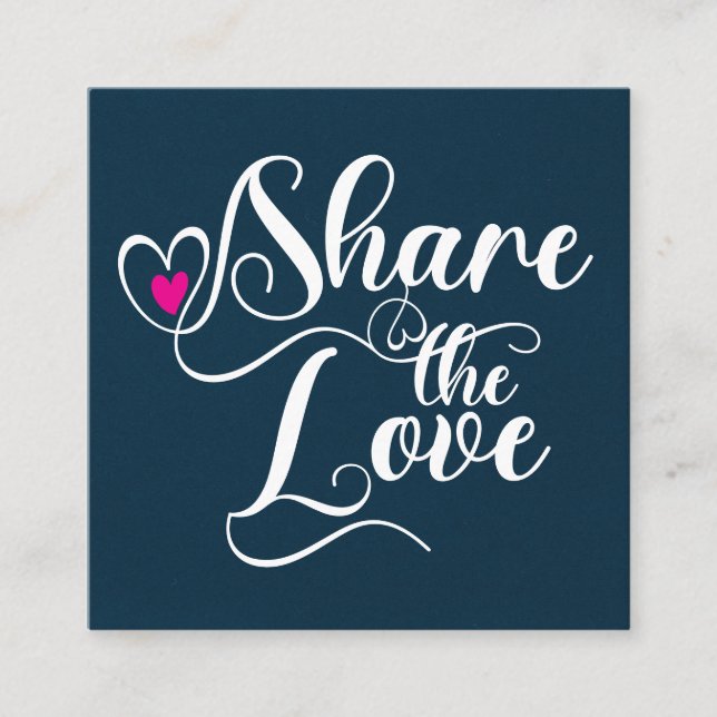 Share the love script typography referral card telefonnummerkarte (Vorderseite)