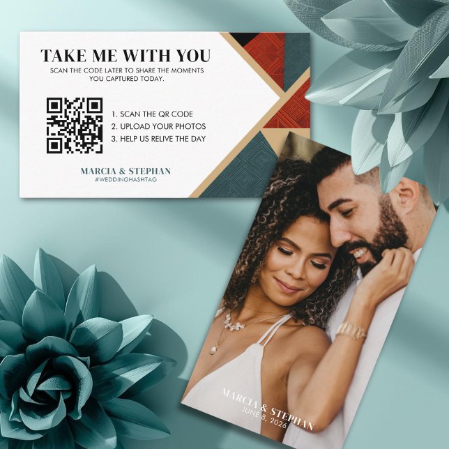 Share The Memories QR Code Wedding Card Begleitkarte (Share The Memories QR Code Guest Card)