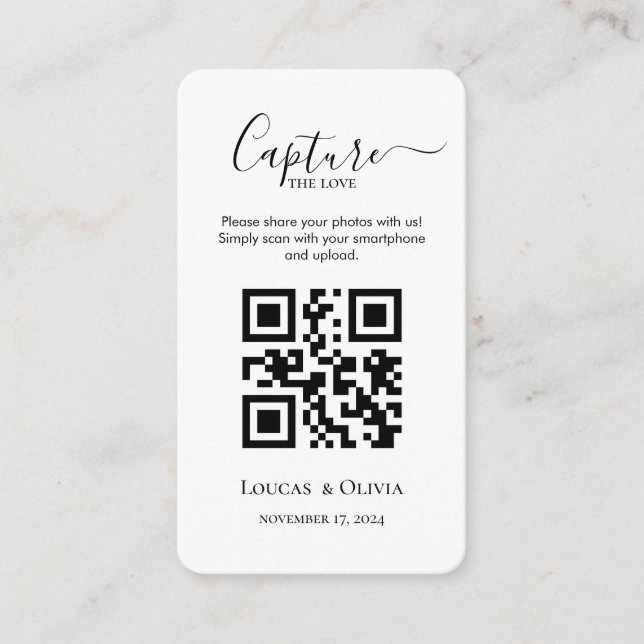Share Wedding-Fotos mit QR-Code-Umschließungskarte Begleitkarte (Vorderseite)