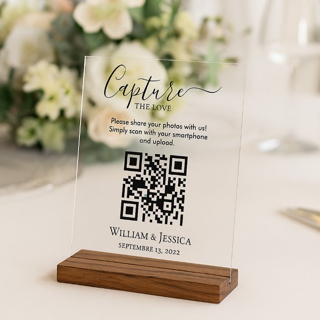 Share Wedding Photos With QR Code Acrylschild (Von Creator hochgeladen)