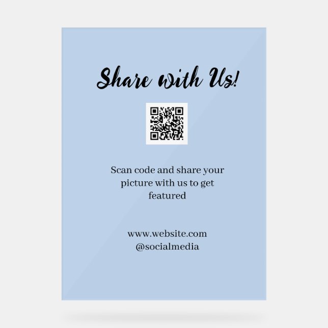 Share your picture scan QR code add website email  Acrylschild (Vorderseite)