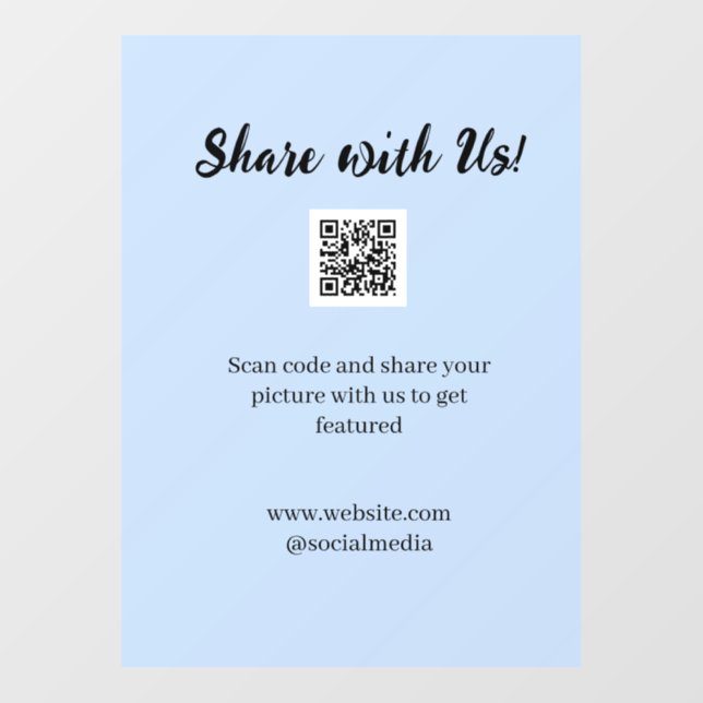 Share your picture scan QR code add website email  Fensteraufkleber (Blatt)