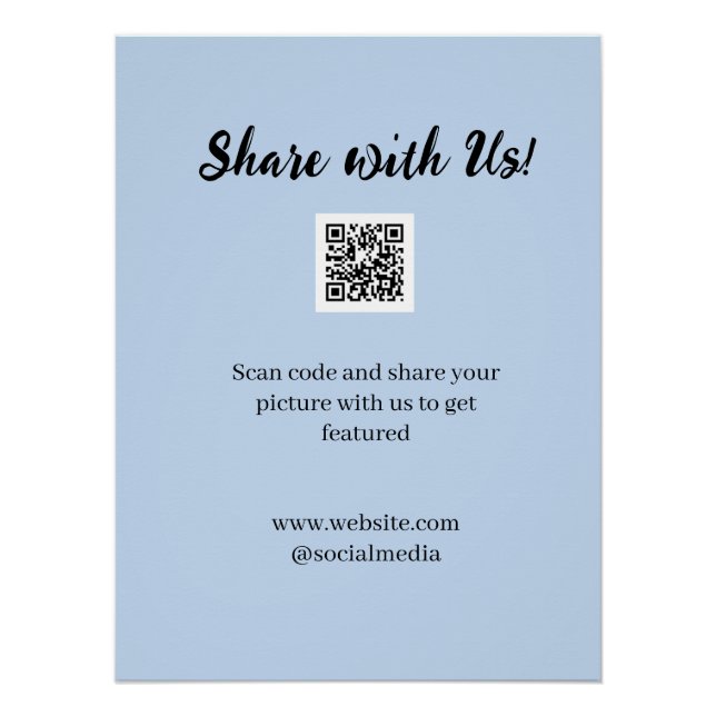 Share your picture scan QR code add website email  Poster (Vorderseite)