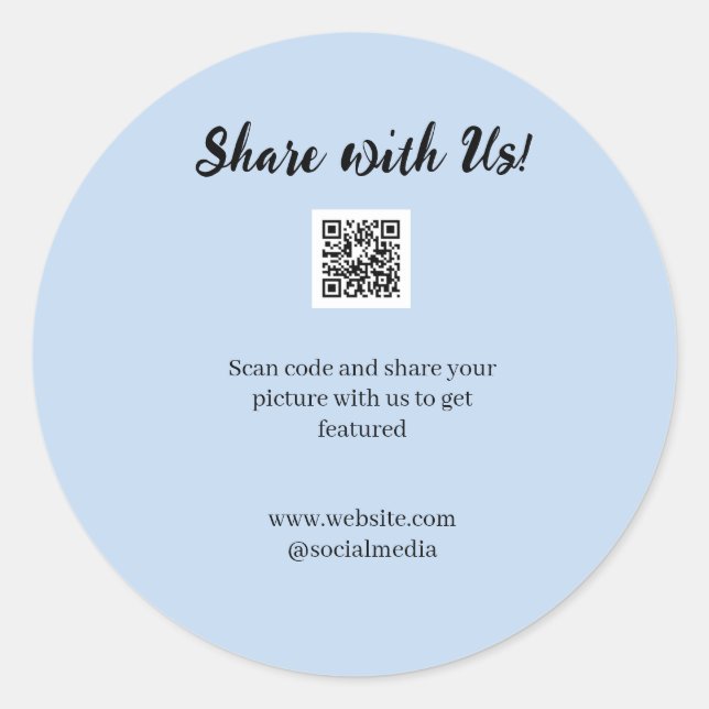 Share your picture scan QR code add website email  Runder Aufkleber (Vorderseite)
