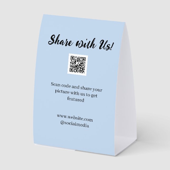 Share your picture scan QR code add website email  Tischaufsteller (Vorderseite)