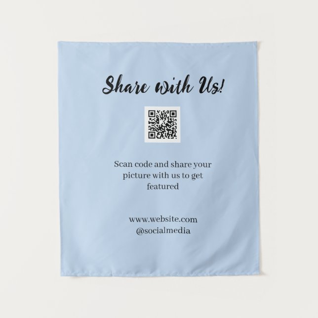 Share your picture scan QR code add website email  Wandteppich (Vorderseite)