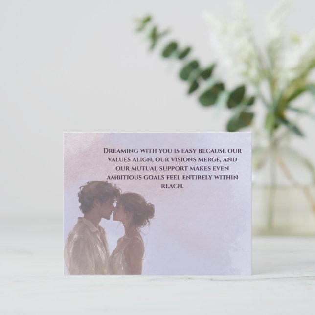Shared Future & Growth Love Quote Postcard | Build Postkarte (Stehend Vorderseite)
