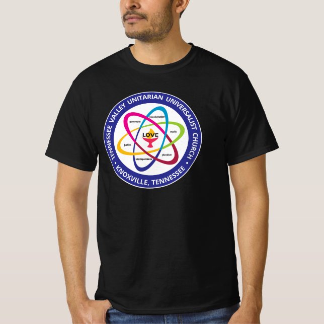 Shared Values Atom - Unitaristischer Universalist  T-Shirt (Vorderseite)