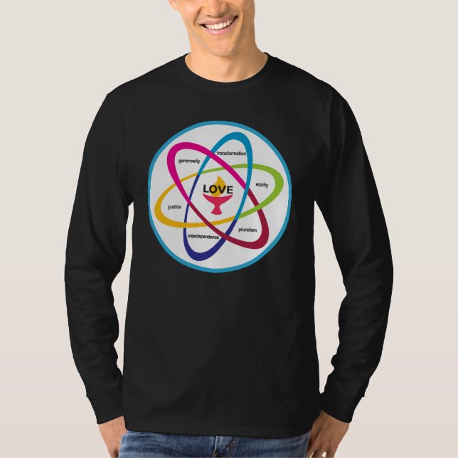 Shared Values Atom - Unitaristischer Universalist  T-Shirt (Vorderseite)