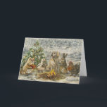 Shared Warmth Whimsical Farmhouse Animals Campfire Karte<br><div class="desc">This greeting card features a dog,  cat,  rabbit,  and duck gathered around a cozy campfire on a peaceful farm decorated for Christmas. The warm,  festive scene is perfect for holiday greetings,  Christmas messages,  or thinking-of-you notes. A sweet card for animal lovers.</div>