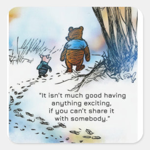 Sharing is Good - Pooh Quadratischer Aufkleber