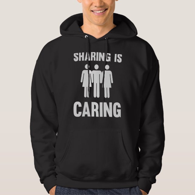 Sharing ist Gekümmert Polyamory Throuple Poly Swin Hoodie (Vorderseite)