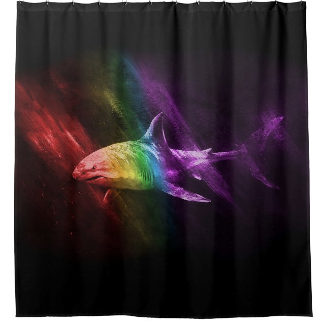 Shark 2 Pride Duschvorhang (Vorderseite)