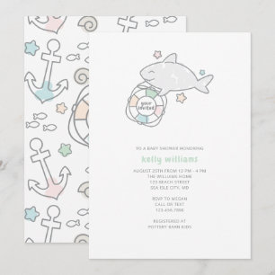 Shark Ahoy Baby Dusche Einladung