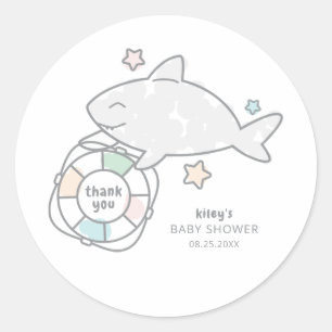 Shark Ahoy Runder Aufkleber