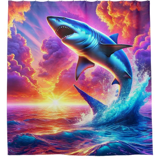Shark Art Duschvorhang (Vorderseite)