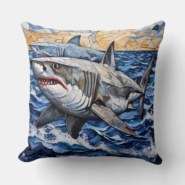 Shark Art Kissen (Vorderseite)