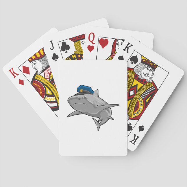 Shark as Police officer Police Spielkarten (Rückseite)