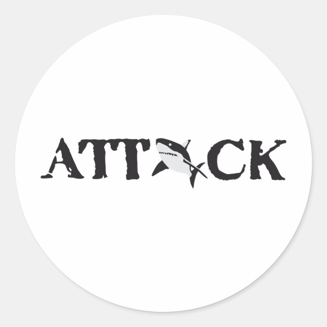 shark attack runder aufkleber (Vorderseite)