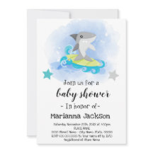 Shark Baby Shower Einladung