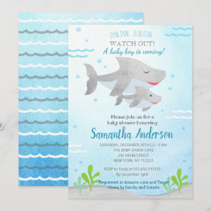 Shark Baby Shower Invitations pour bébé garçon