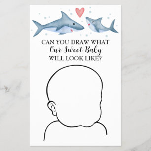 Shark Baby Shower Zeichne Baby Game Flyer