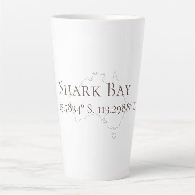 Shark Bay Australien Latitude & Longitude Milchtasse (Vorderseite)