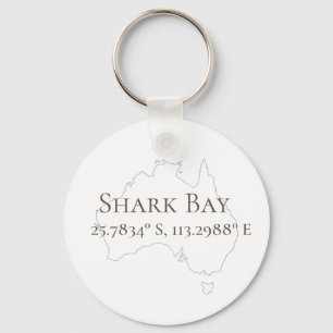 Shark Bay Australien Latitude & Longitude Schlüsselanhänger