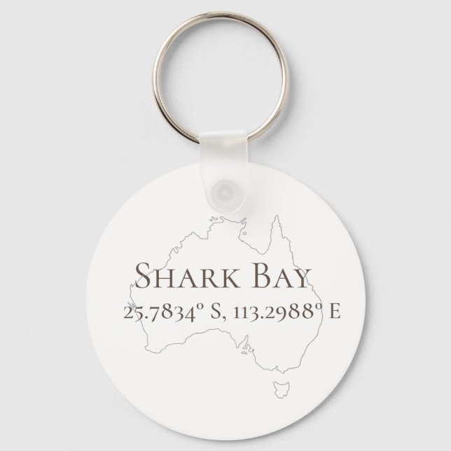 Shark Bay Australien Latitude & Longitude Schlüsselanhänger (Vorderseite)