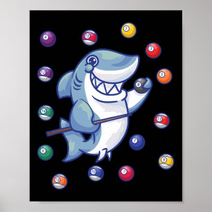 Shark Billiard Player I Pool Billiard I Snooker I Poster