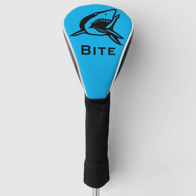 Shark Bite Bright Blue Meereswelt Golf Headcover (Vorderseite)
