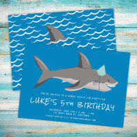 Shark Blue Cool Kindergeburtstag Party