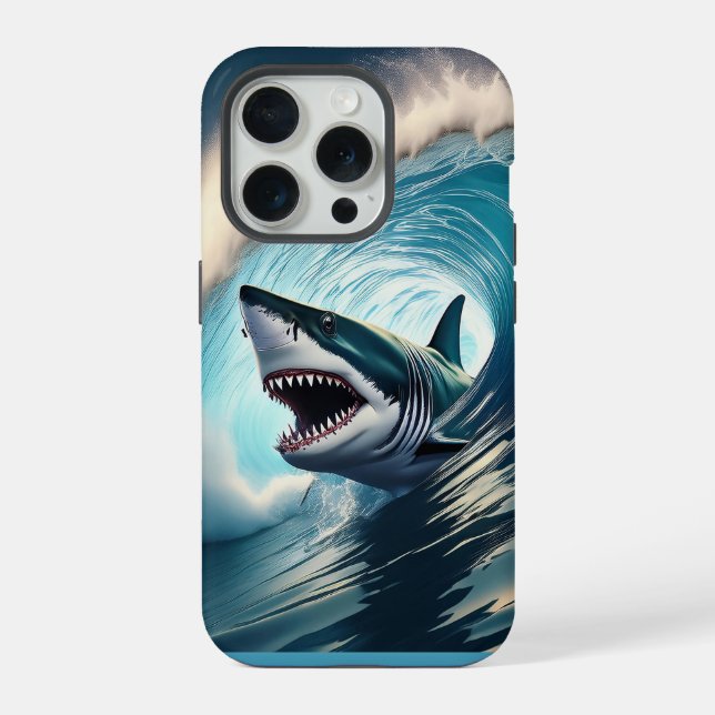 Shark Bump and Bite iPhone 15 Pro Hülle (Rückseite)