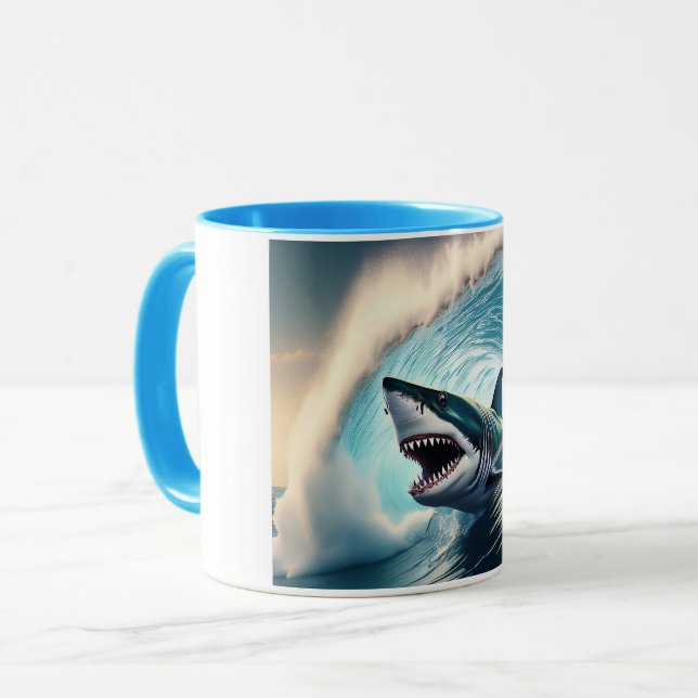 Shark Bump and Bite Tasse (Vorderseite Links)