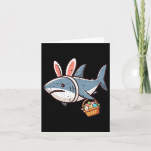 Shark Bunny Oaster Eggs Funny Hunt Girls Jungen Ki Karte