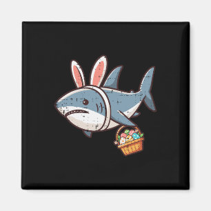 Shark Bunny Oaster Eggs Funny Hunt Girls Jungen Ki Magnet