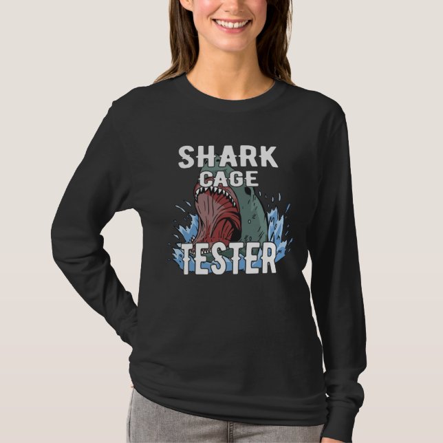 Shark Cage Tester - Funny Ocean Adventure Spaß T-Shirt (Vorderseite)