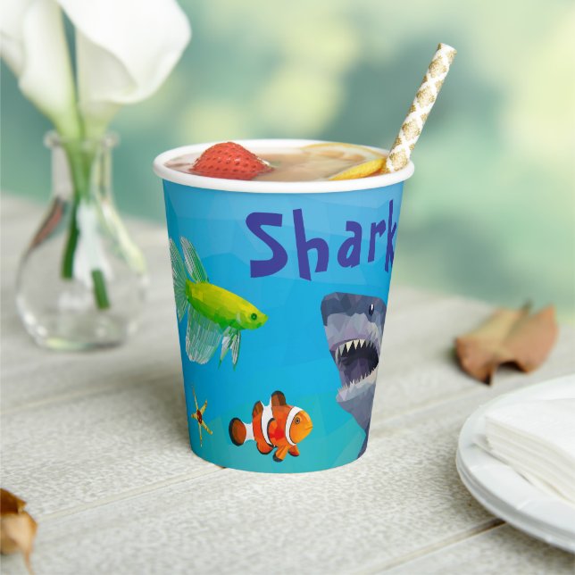 Shark Children Party Paper Cup Pappbecher (In Situ)