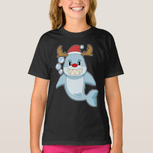 Shark Christmas Reindeer T-Shirt